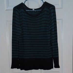 Croft & Barrow Blue and Black Striped Sweater